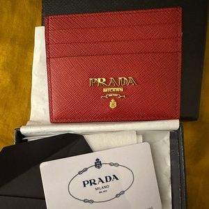 Prada Card Wallet Saffiano (red)